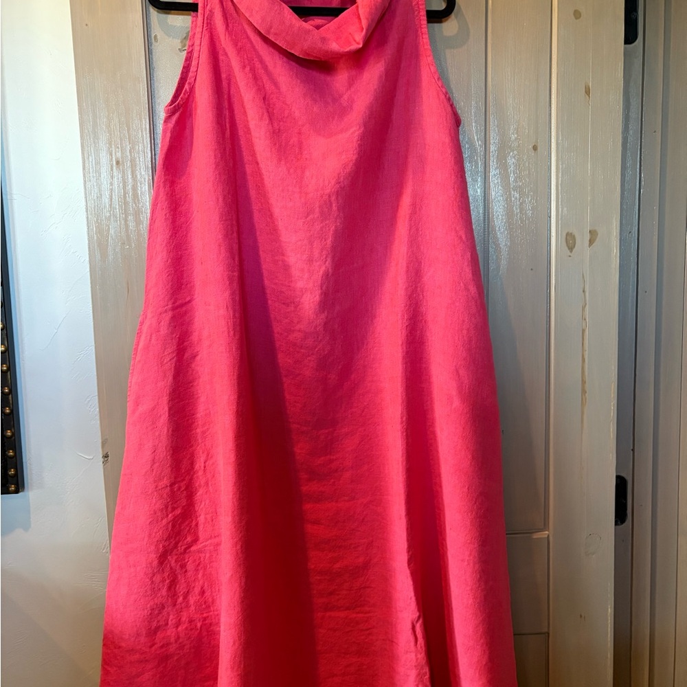 Bryn Walker Pink Sleeveless Cowl Neck Midi Dress